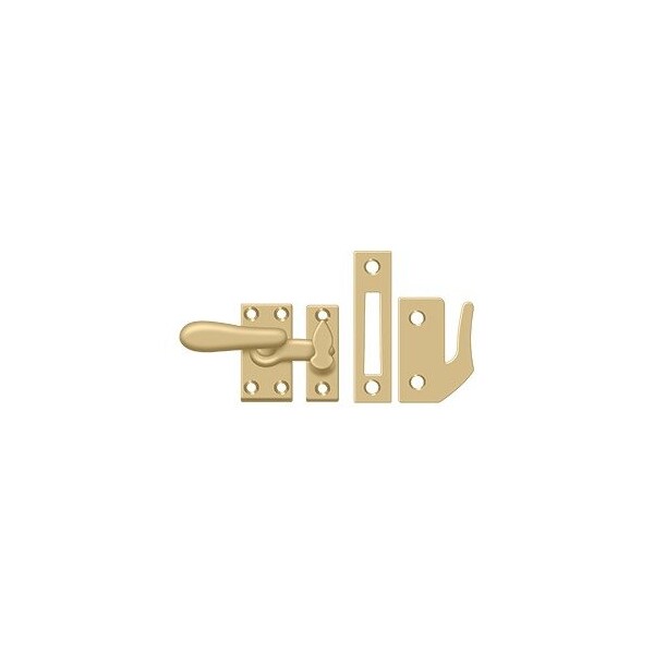Window Lock, Casement Fastener, Medium in Brushed Brass